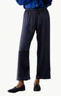 DONNI. THE SILK STRIPE CROP PANT at Romi Boutique