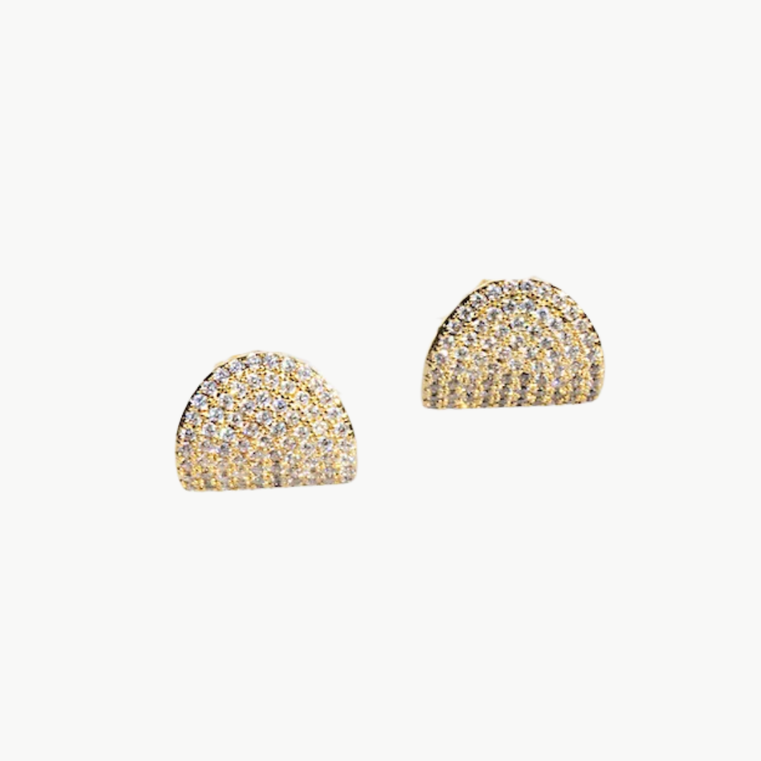 Gold Arc Stud Earrings