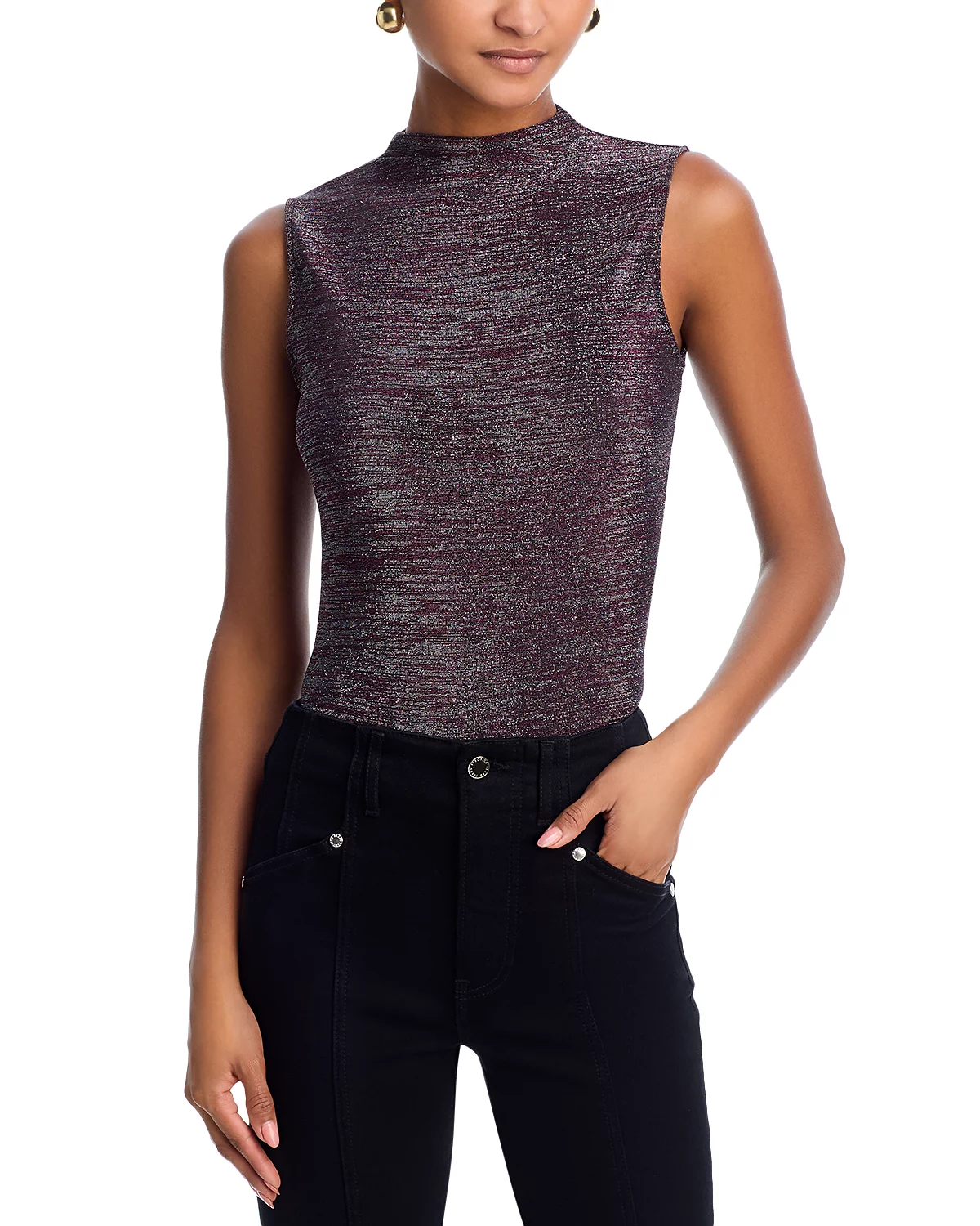 ALORA TOP IN SILVER/PINK SPACE