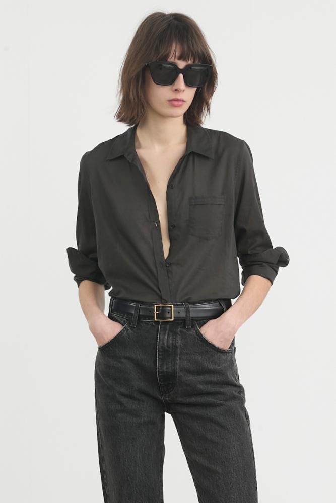 COTTON VOILE SHIRT IN BLACK