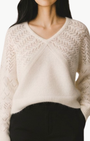 Autumn Cashmere FANCY POINTELLE STITCHERY DOLMAN V at Romi Boutique