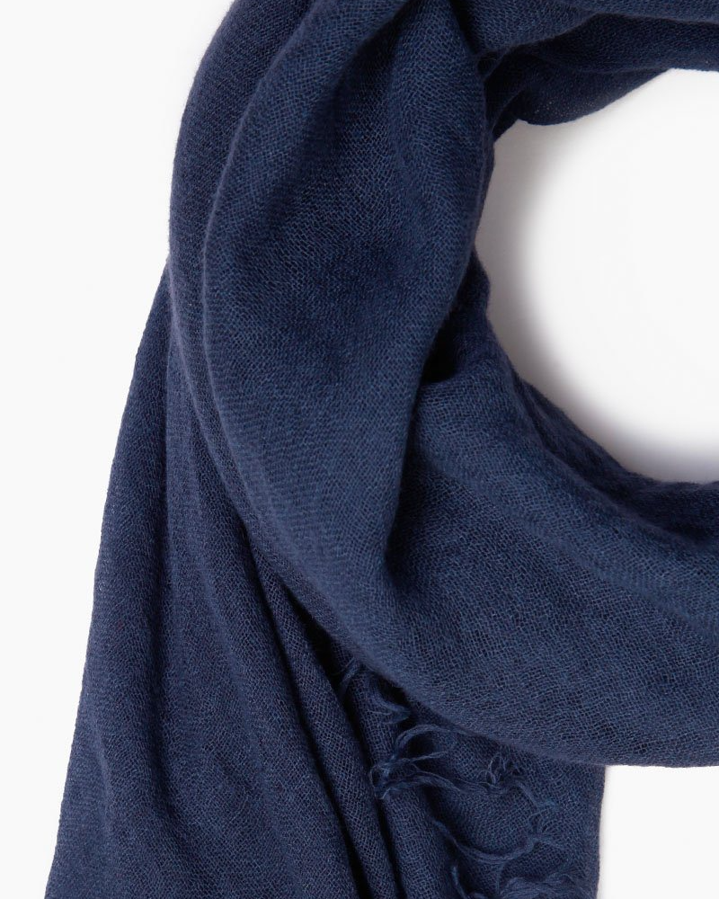 MEDIEVAL BLUE CASHMERE AND SILK SCARF - Romi Boutique