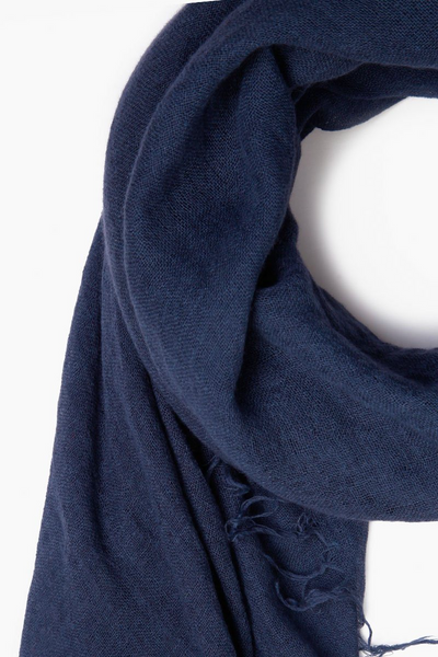 MEDIEVAL BLUE CASHMERE AND SILK SCARF