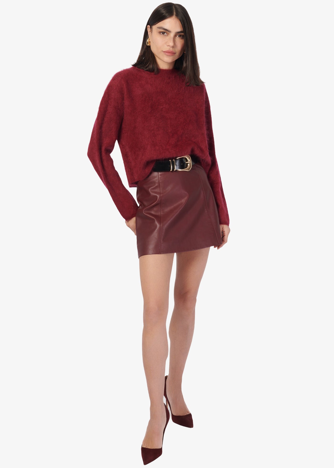 NIALL CASHMERE SWEATER IN SYRAH
