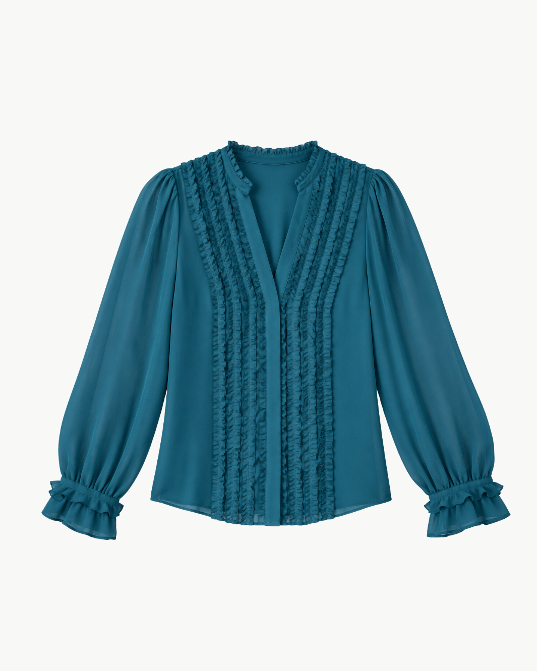Go Silk Go Get Ready To Ruffle Long Sleeve Blouse at Romi Boutique