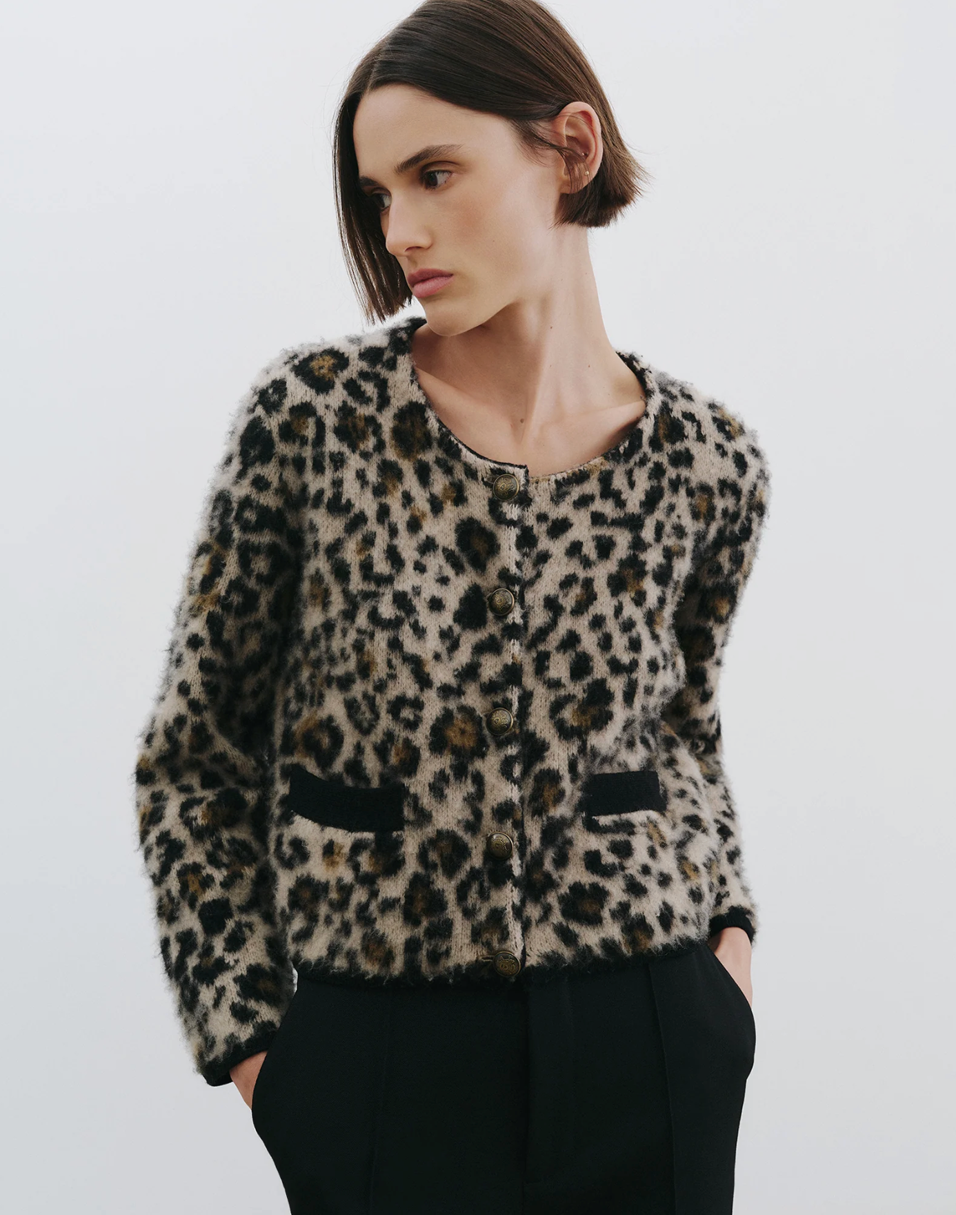 BEYTON CARDIGAN IN JUTE LEOPARD - Romi Boutique