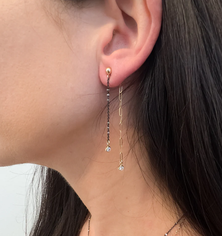 STAR DOUBLE TROUBLE EARRINGS IN GOLD by Maya Bauman - Romi Boutique