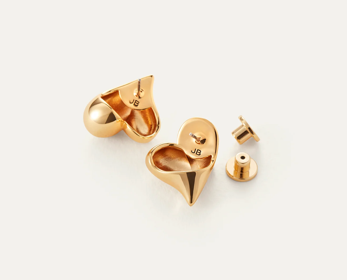 Art Heart Button Earrings