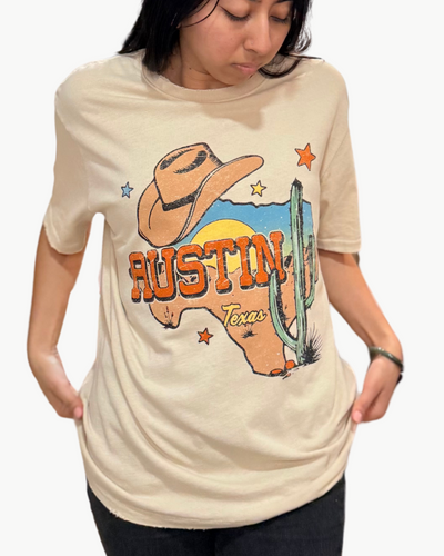 AUSTIN TEXAS TEE IN CAMEL