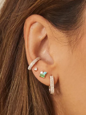 DIAMOND JUMBO LOLA HOOP EARRING IN GOLD