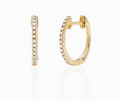 MINI DIAMOND HUGGIES IN 14K YELLOW GOLD - Romi Boutique