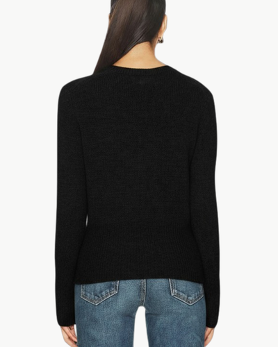 LAUREL CINCHED-WAIST SWEATER IN BLACK - Romi Boutique