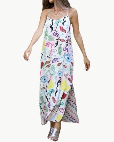 SKYLAR PRINTED DRESS IN TATTOO