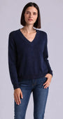 Minnie Rose Cashmere Long Sleeve Shrunken V Neck at Romi Boutique