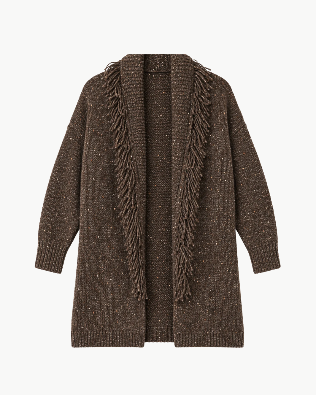 Autumn Cashmere Solid Fringed Shawl Collar Throw at Romi Boutique