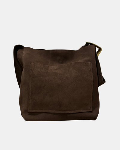 MARGARITA SHOULDER BAG IN BROWN SUEDE