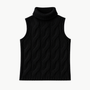 Salvia Sleeveless Cashmere Cable Turtleneck