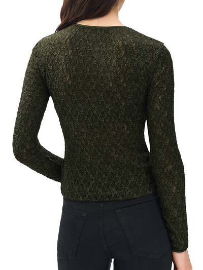 ELLIE LACE TEE IN ARMY