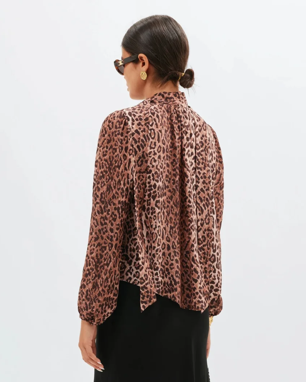 Moss Leopard Silk Blouse