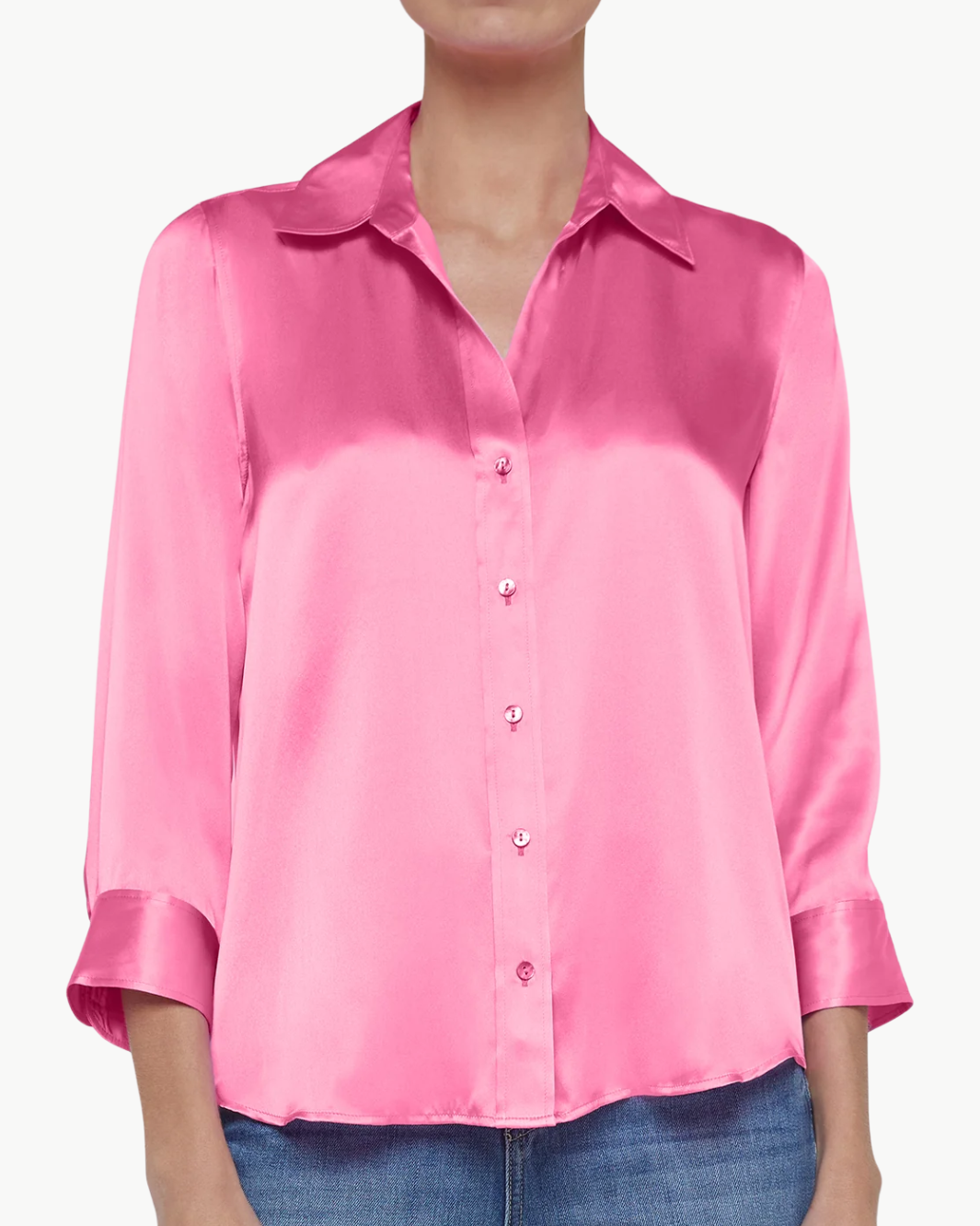 DANI 3/4 SLEEVE BLOUSE IN PINKTOBER
