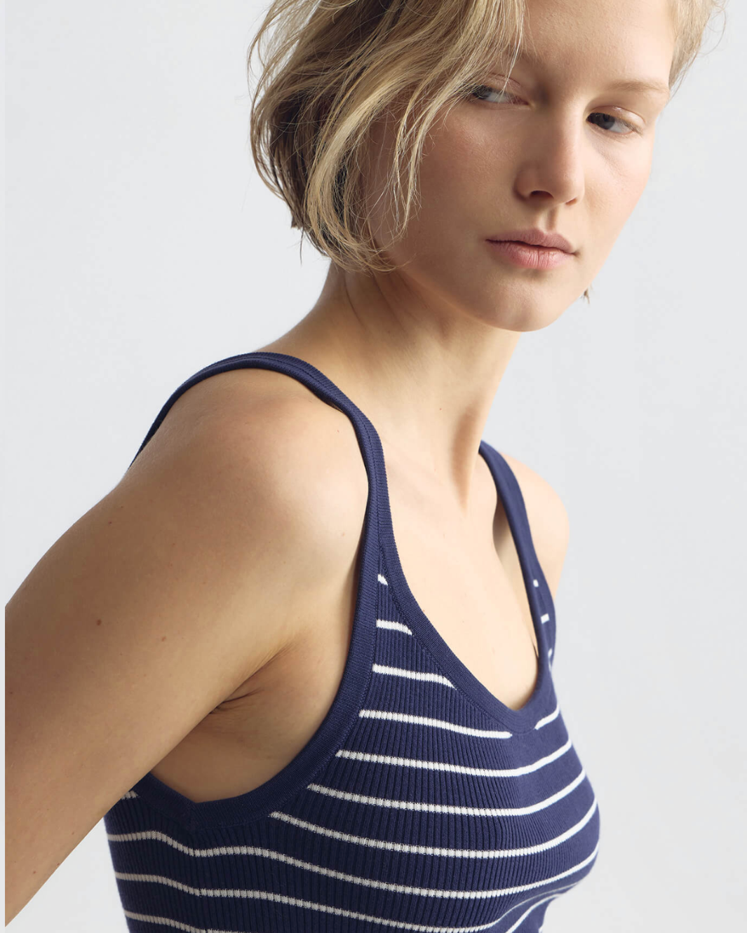 Nili Lotan Wrenely Stripe Sweater Tank at Romi Boutique