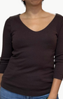 Michael Stars ANGELINA SHINE V-NECK TEE at Romi Boutique