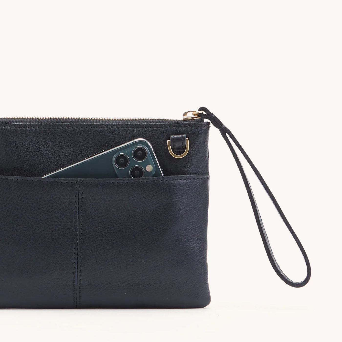 NASH SMALL IN BLACK/BRUSHED GOLD RED ZIP