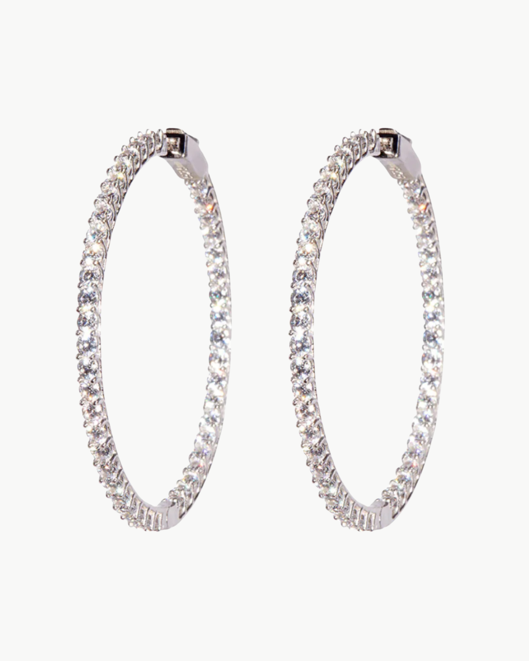 KAY LEE HOOPS IN WHITE RHODIUM by Nickho Rey - Romi Boutique