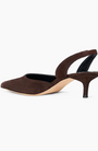 Staud SEBASTIAN SLINGBACK IN SUEDE ESPRESSO at Romi Boutique