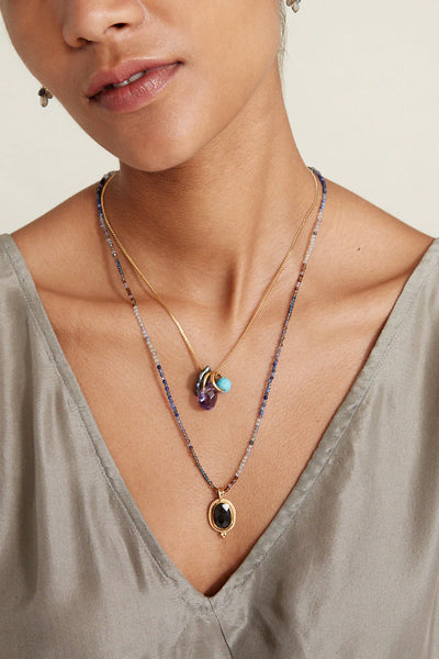 CALYPSO NECKLACE IN BLUE MIX - Romi Boutique