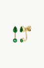 EF Collection Emerald Pear & Round Illusion Stud Earrings at Romi Boutique