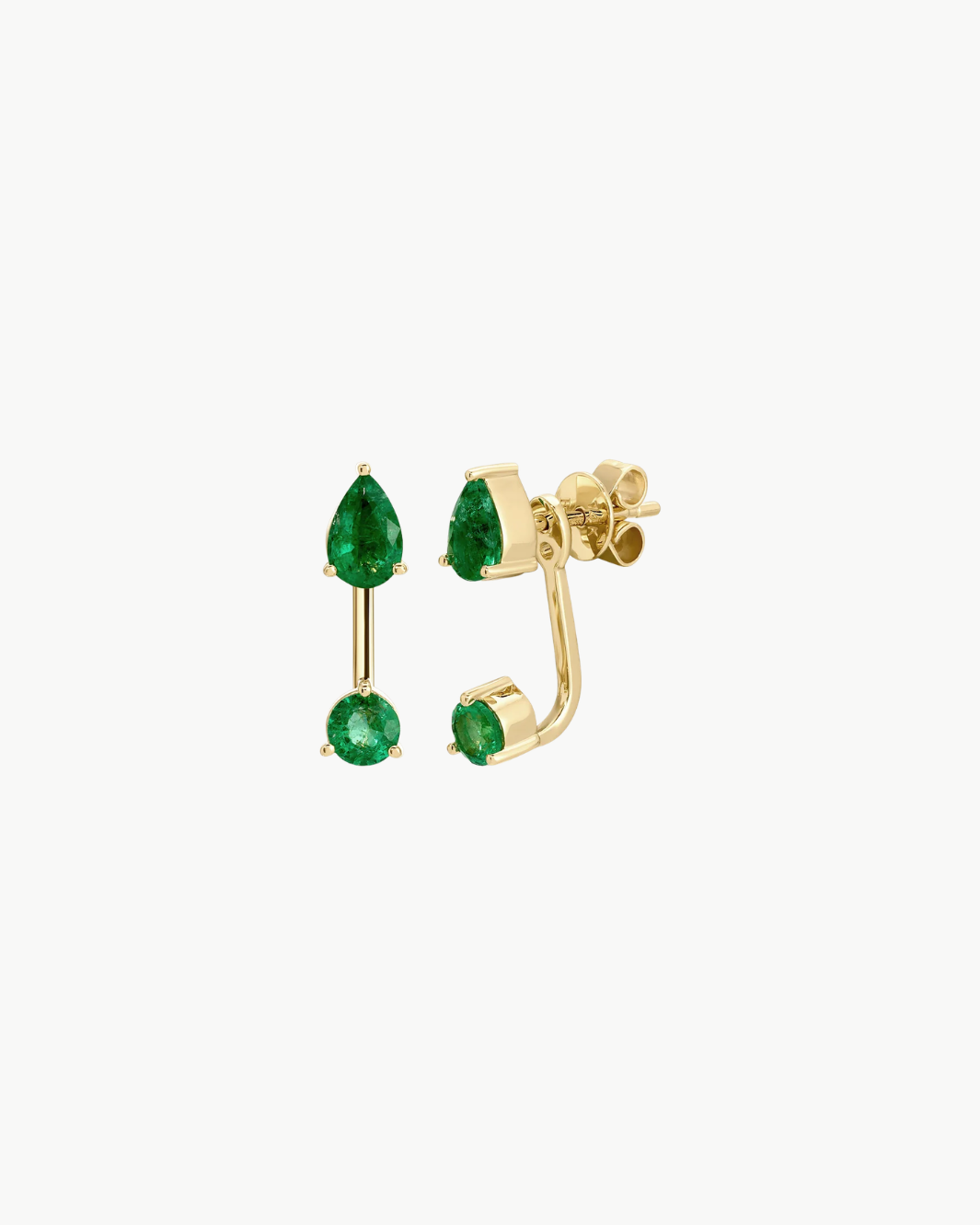 EF Collection Emerald Pear & Round Illusion Stud Earrings at Romi Boutique