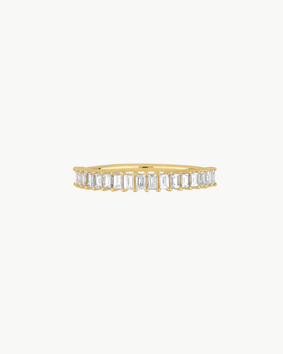 PRONG SET DIAMOND BAGUETTE RING IN 14K YELLOW GOLD