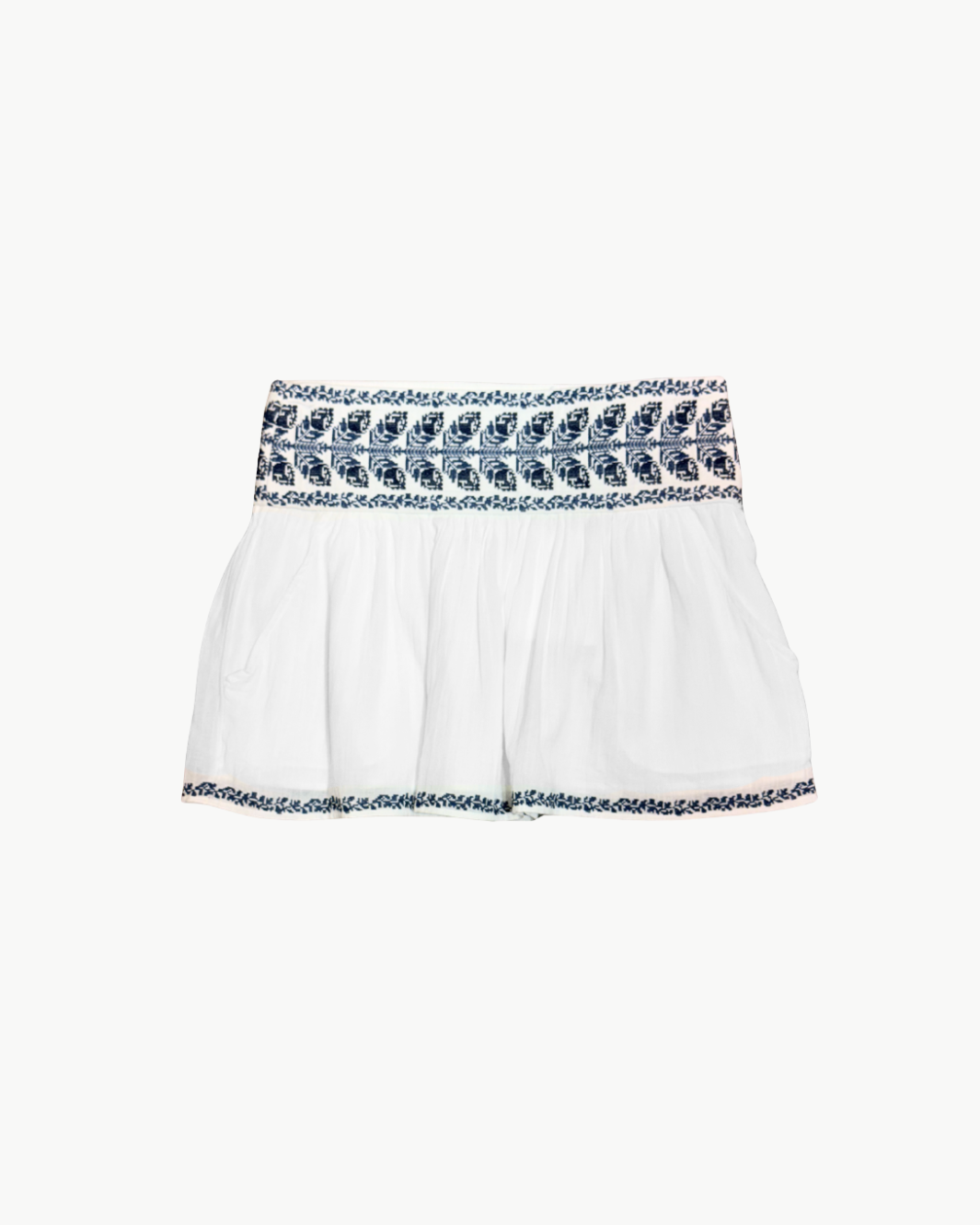 PICADILIA MINI SKIRT IN ECRU/BLUE - Romi Boutique