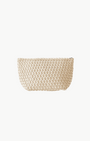PORTOFINO MEDIUM COSMETIC POUCH IN ECRU by Naghedi - Romi Boutique