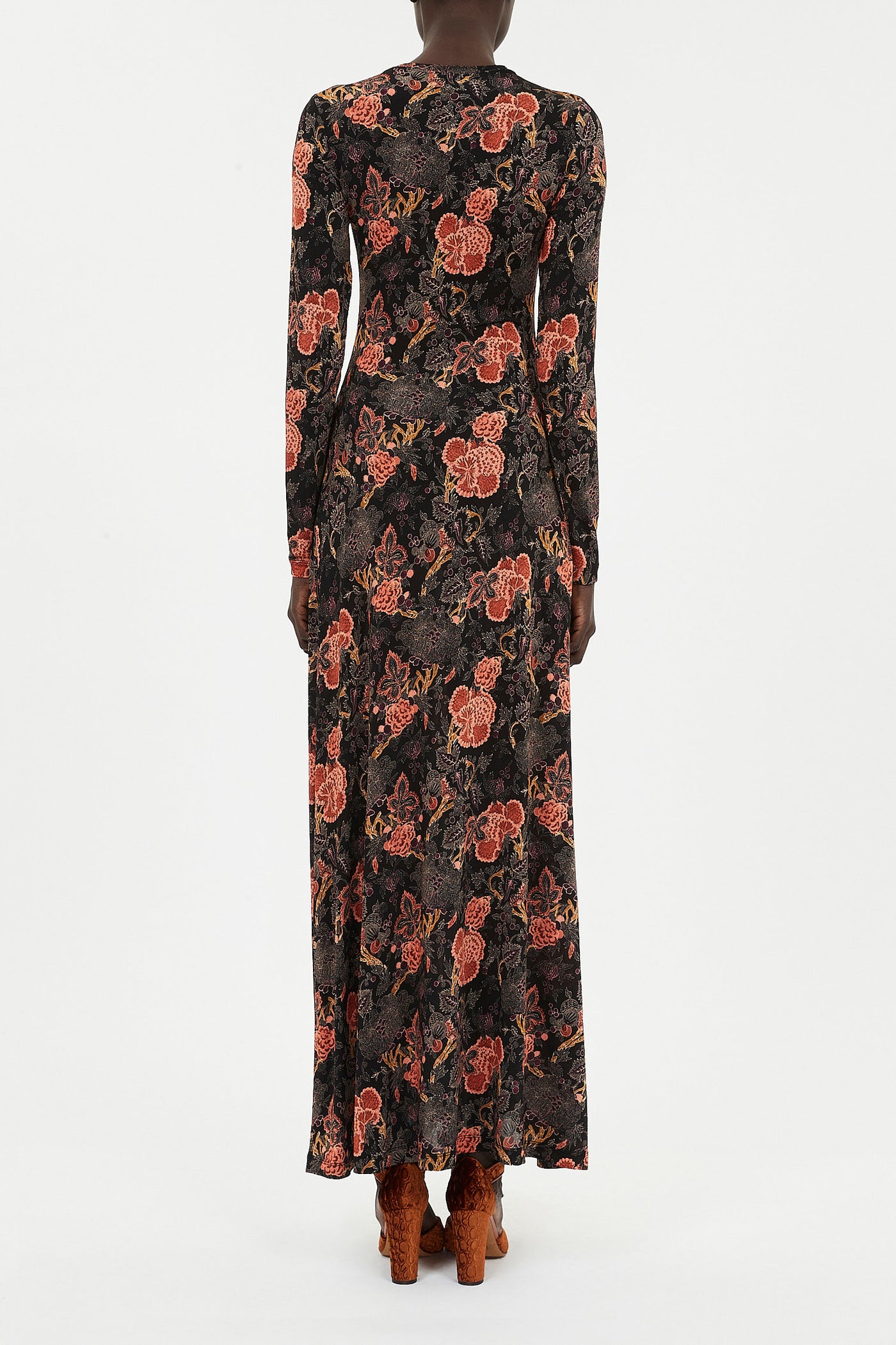 AMARI JERSEY LONG SLEEVE DRESS IN NIGHT LILY