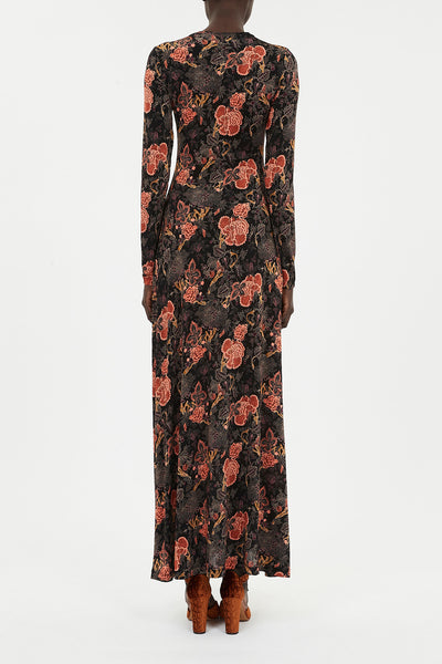 AMARI JERSEY LONG SLEEVE DRESS IN NIGHT LILY