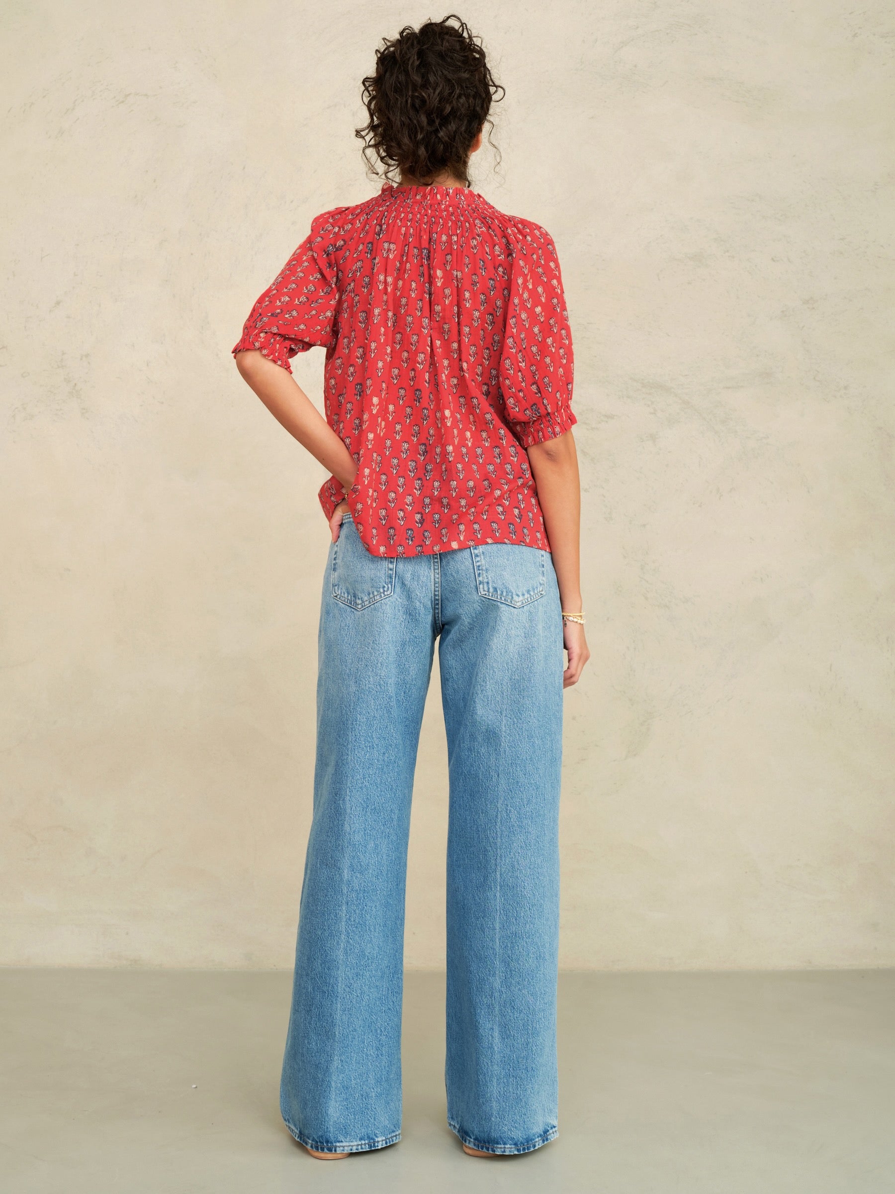 Mabe Ari Gathered Top at Romi Boutique