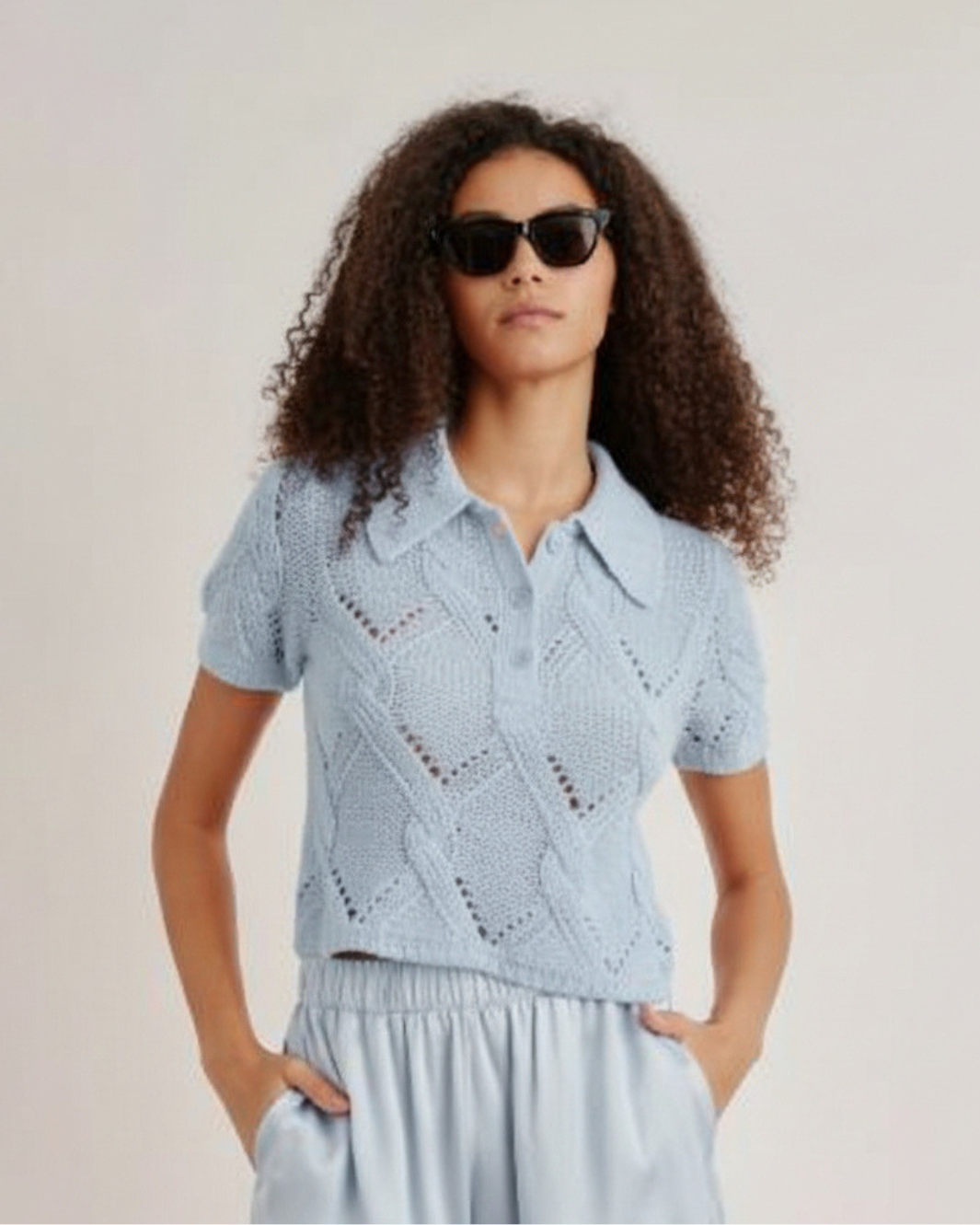 CADENCE SHRUNKEN CABLE POLO - Romi Boutique