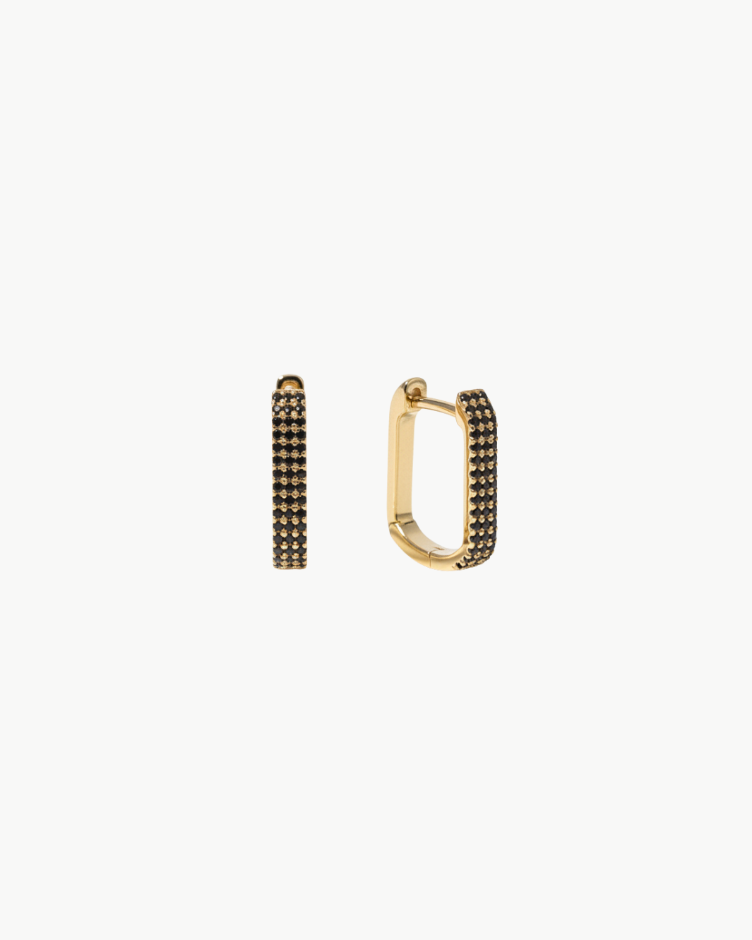 JUMBO LOLA HOOP EARRING IN BLACK DIAMOND 14K GOLD - Romi Boutique