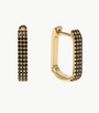 JUMBO LOLA HOOP EARRING IN BLACK DIAMOND 14K GOLD - Romi Boutique
