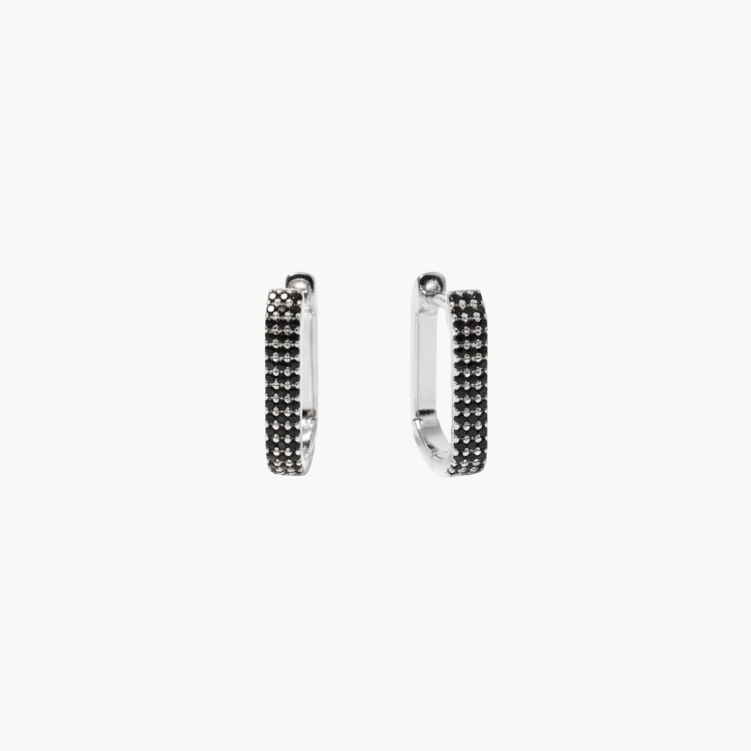 JUMBO LOLA HOOP EARRING IN BLACK DIAMOND 14K WHITE GOLD by EF Collection - Romi Boutique