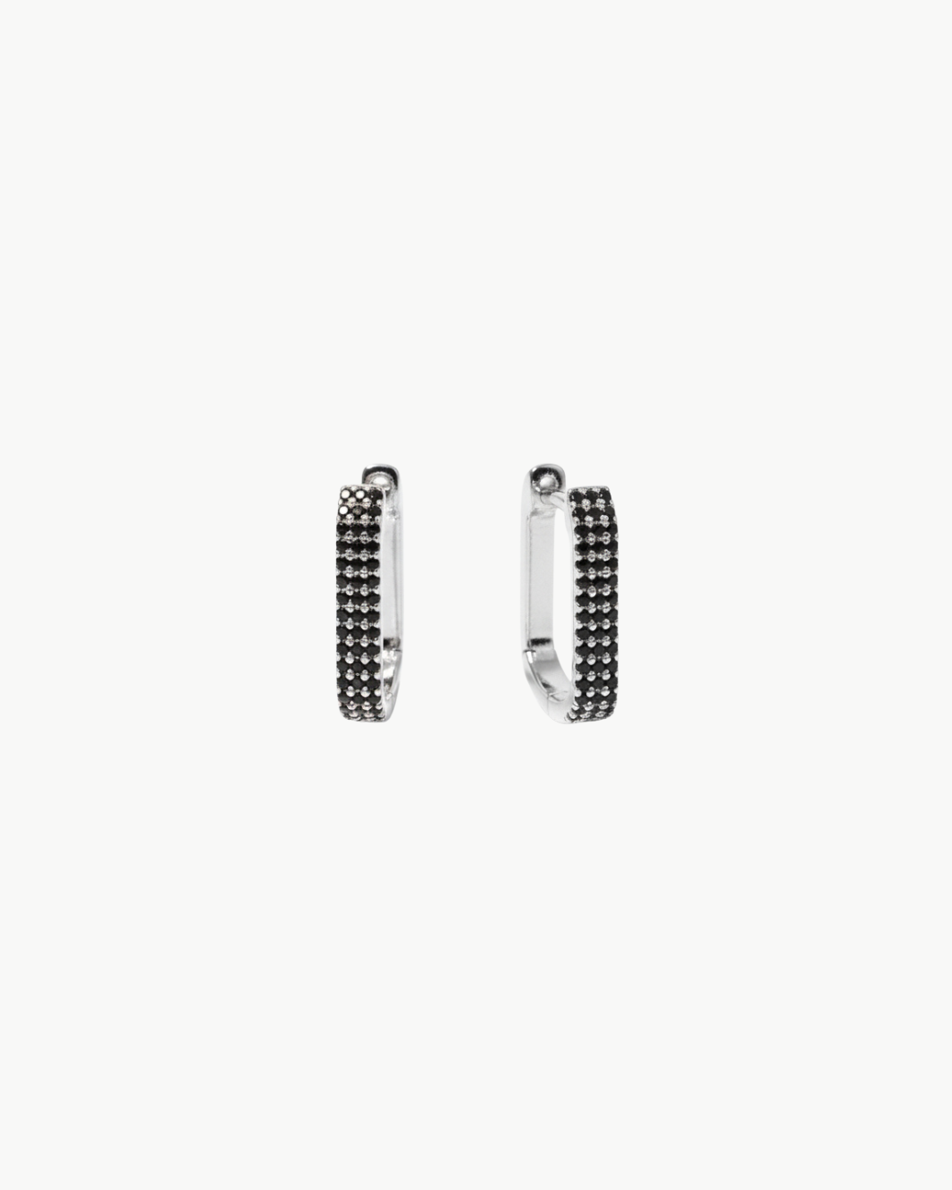 JUMBO LOLA HOOP EARRING IN BLACK DIAMOND 14K WHITE GOLD by EF Collection - Romi Boutique