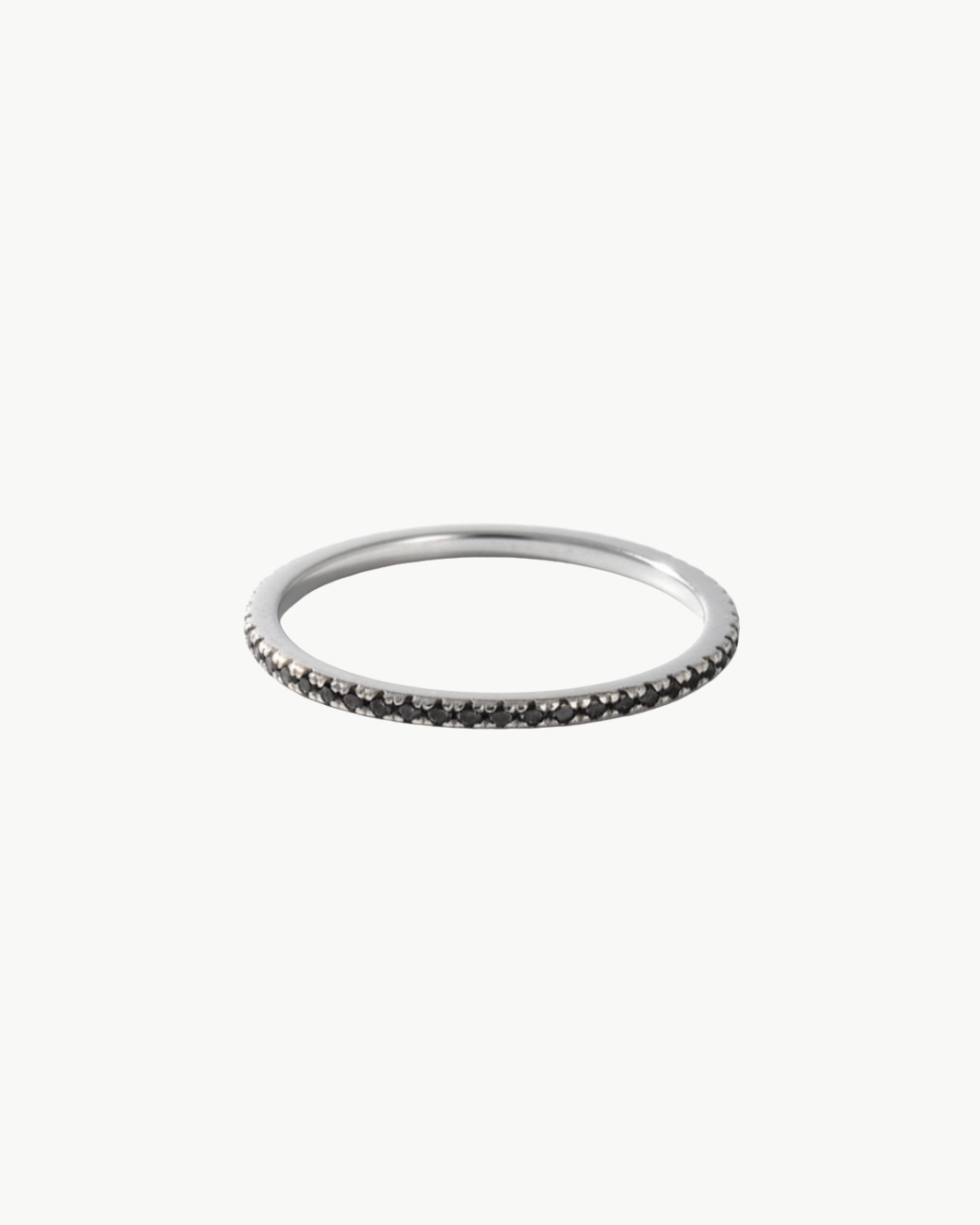 BLACK DIAMOND ETERNITY STACK RING IN 14K WHITE GOLD - Romi Boutique
