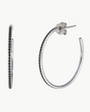 BLACK DIAMOND ESSENTIAL HOOP EARRING IN 14K WHITE GOLD - Romi Boutique