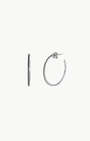 BLACK DIAMOND ESSENTIAL HOOP EARRING IN 14K WHITE GOLD by EF Collection - Romi Boutique