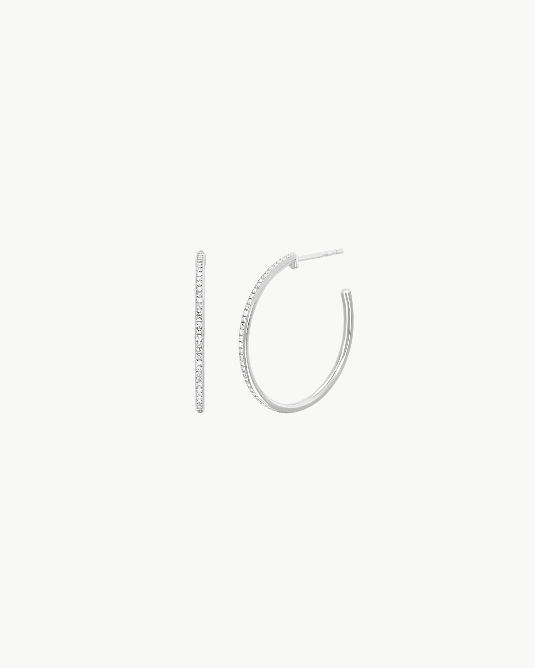 DIAMOND ESSENTIAL HOOP EARRING IN 14K WHITE GOLD - Romi Boutique