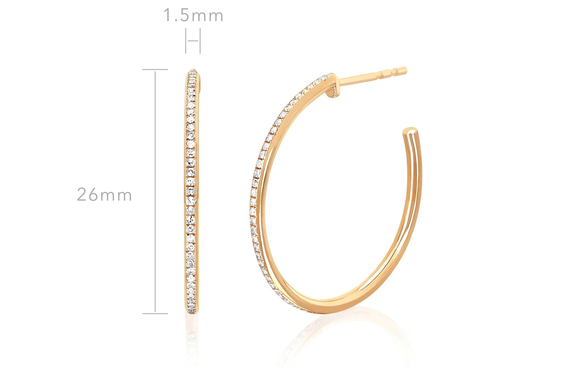 EF Collection DIAMOND ESSENTIAL HOOP EARRING IN 14K WHITE GOLD