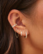PRONG SET BAGUETTE EAR CUFF IN 14K WHITE GOLD by EF Collection - Romi Boutique