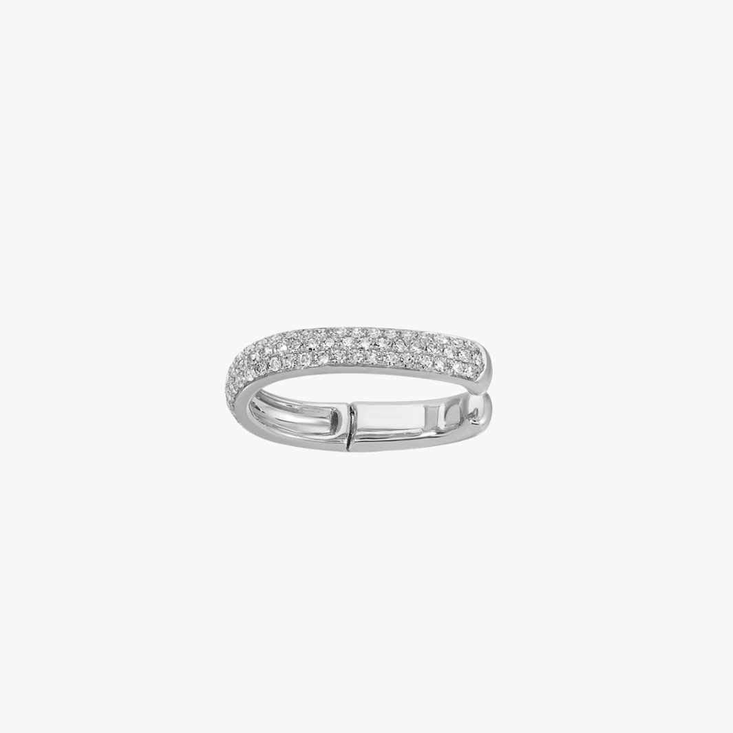 TRIPLE DIAMOND EARCUFF IN 14K WHITE GOLD by EF Collection - Romi Boutique